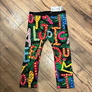 Desigual Multicolor Alphabet Print Kids Leggings 13-14y NWT
